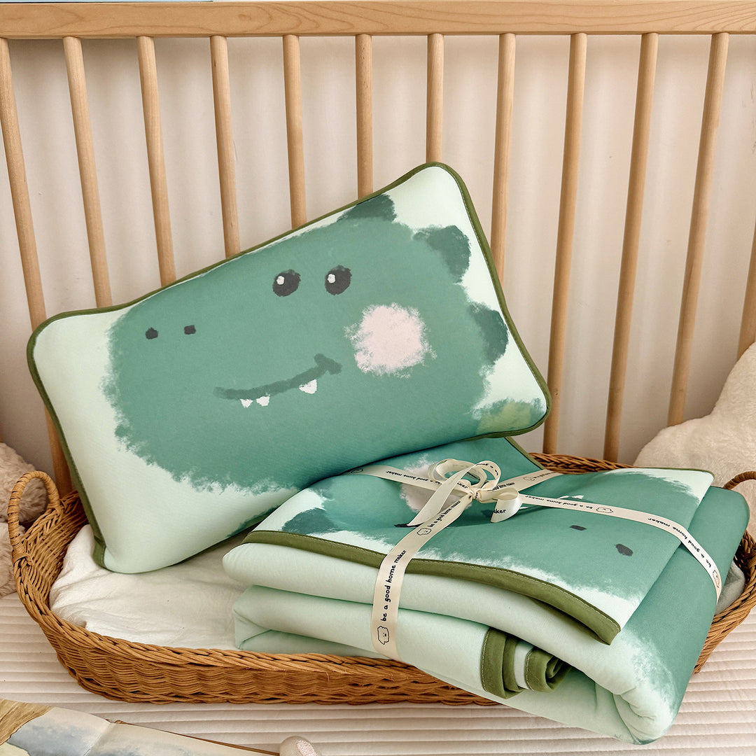 Kinder-Spielmatratze mit Kuschelkissen und rutschfester Schaumauflage