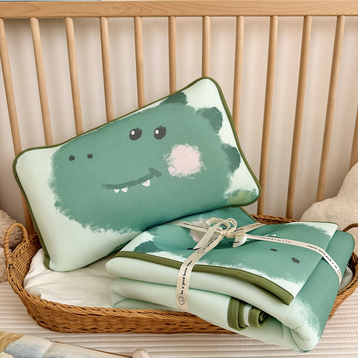 Kinder-Spielmatratze mit Kuschelkissen und rutschfester Schaumauflage