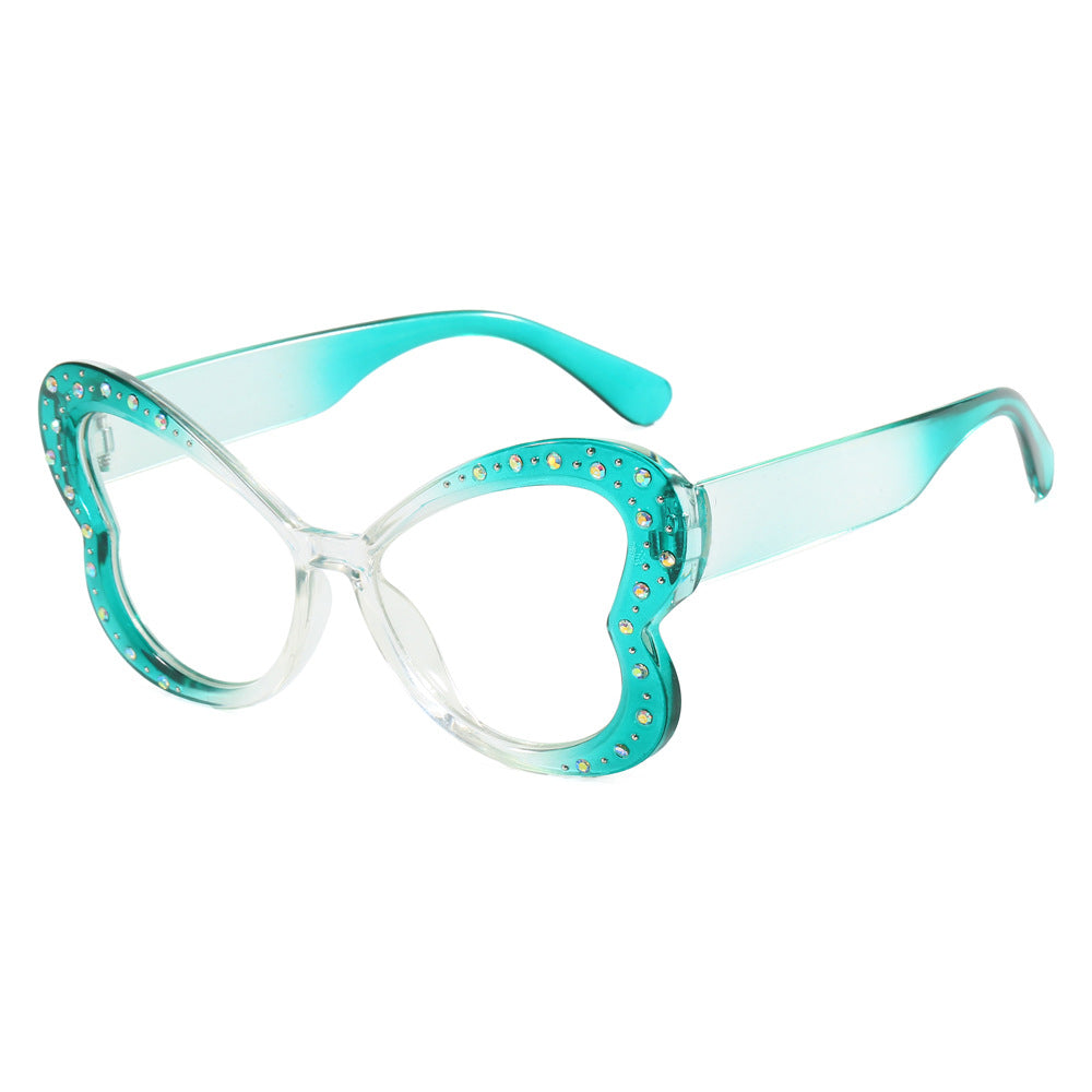 Damen verspielte Herz-Sonnenbrille mit Glitzerakzenten Karnz