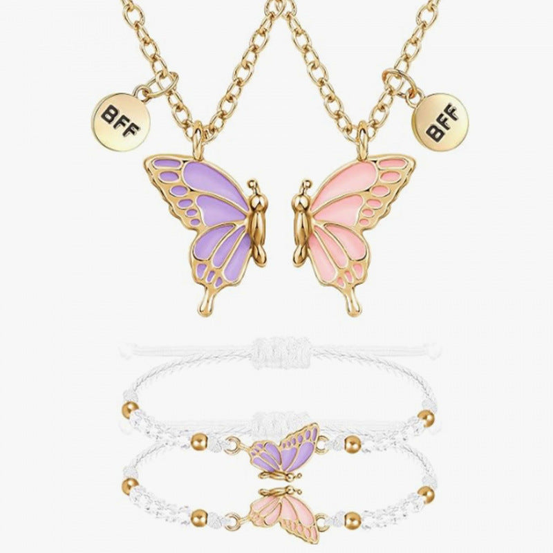 Butterfly Charm Halskette und Armband Set Karnz