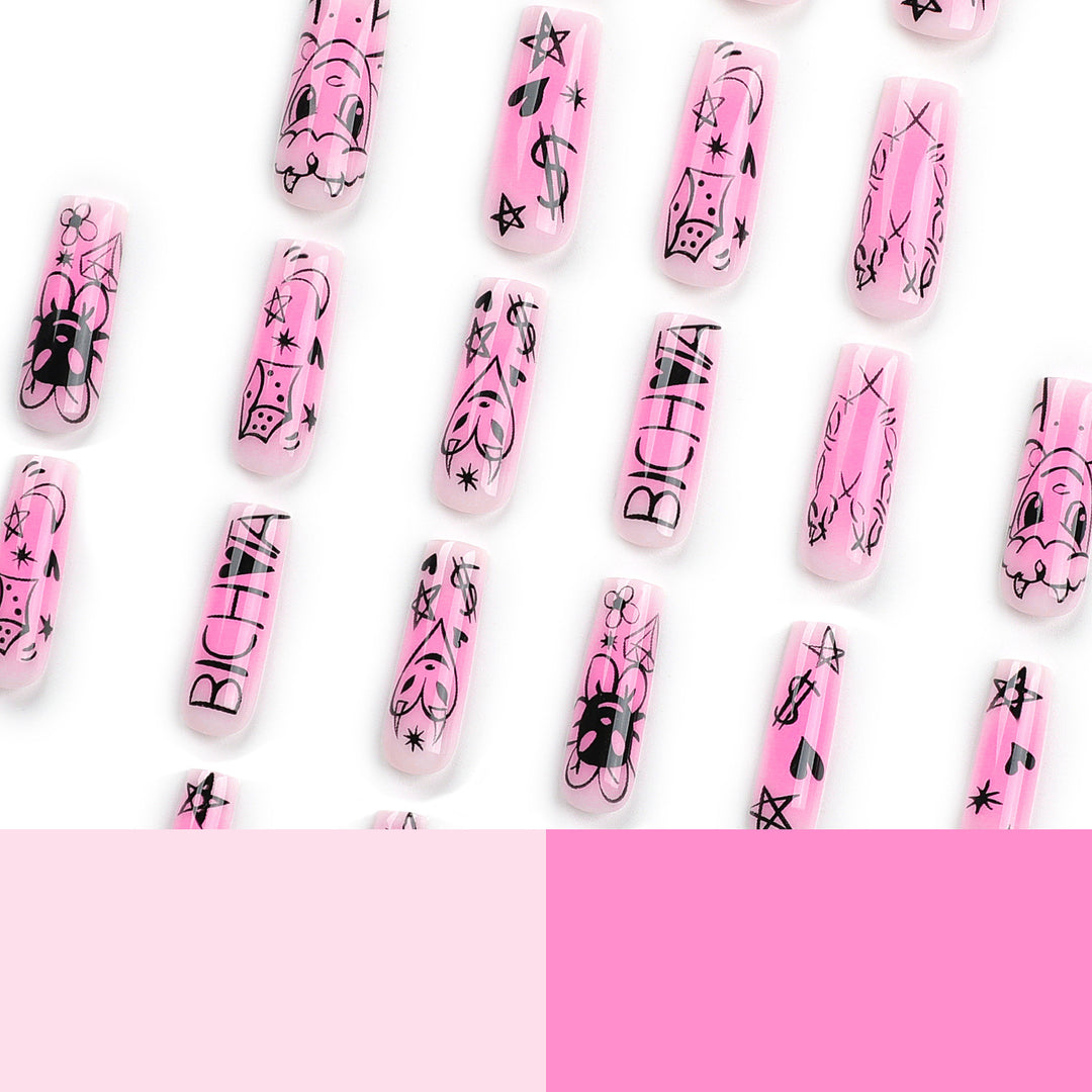 Künstliche Kunstnägel mit verspieltem Design Karnz