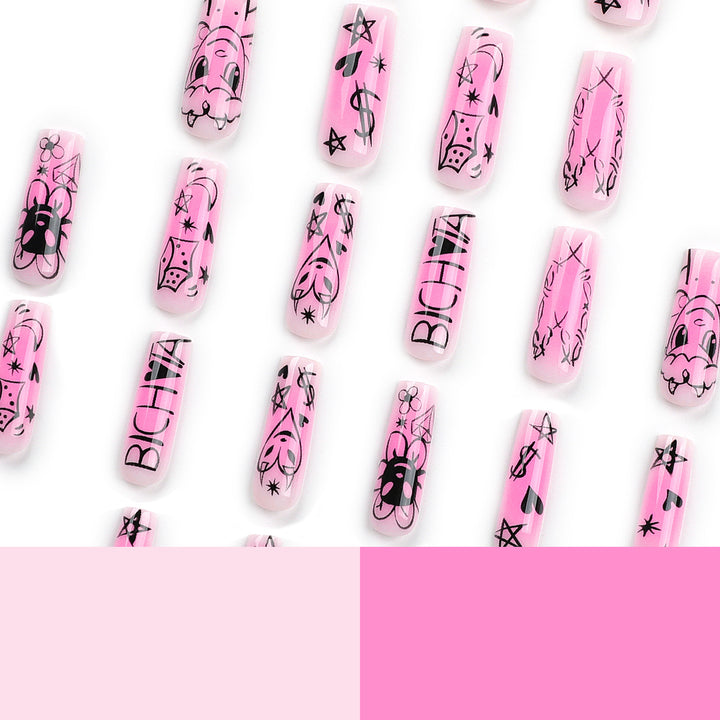 Künstliche Kunstnägel mit verspieltem Design Karnz