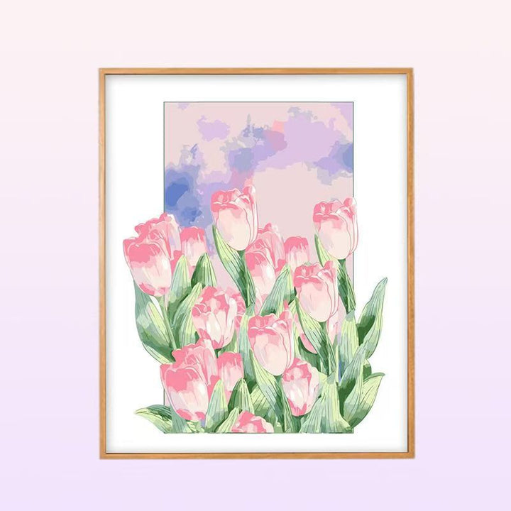 Floral Peony Illustration Wandkunst Karnz
