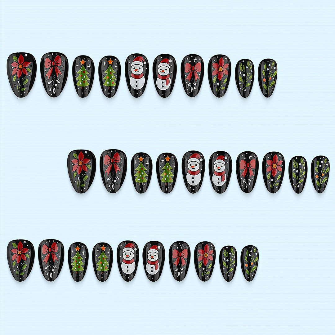 Kunstnagelset mit festlichem Weihnachtsdesign Karnz