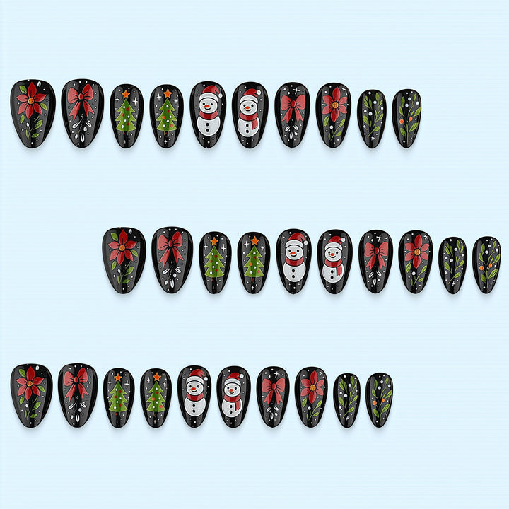 Kunstnagelset mit festlichem Weihnachtsdesign Karnz