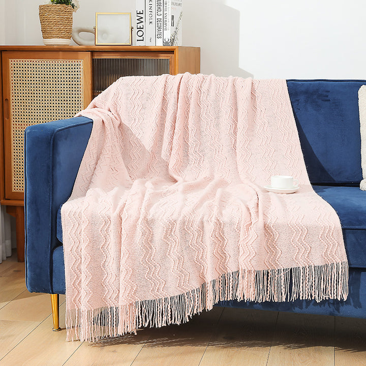 Gemütliche gestrickte Wurfdecke