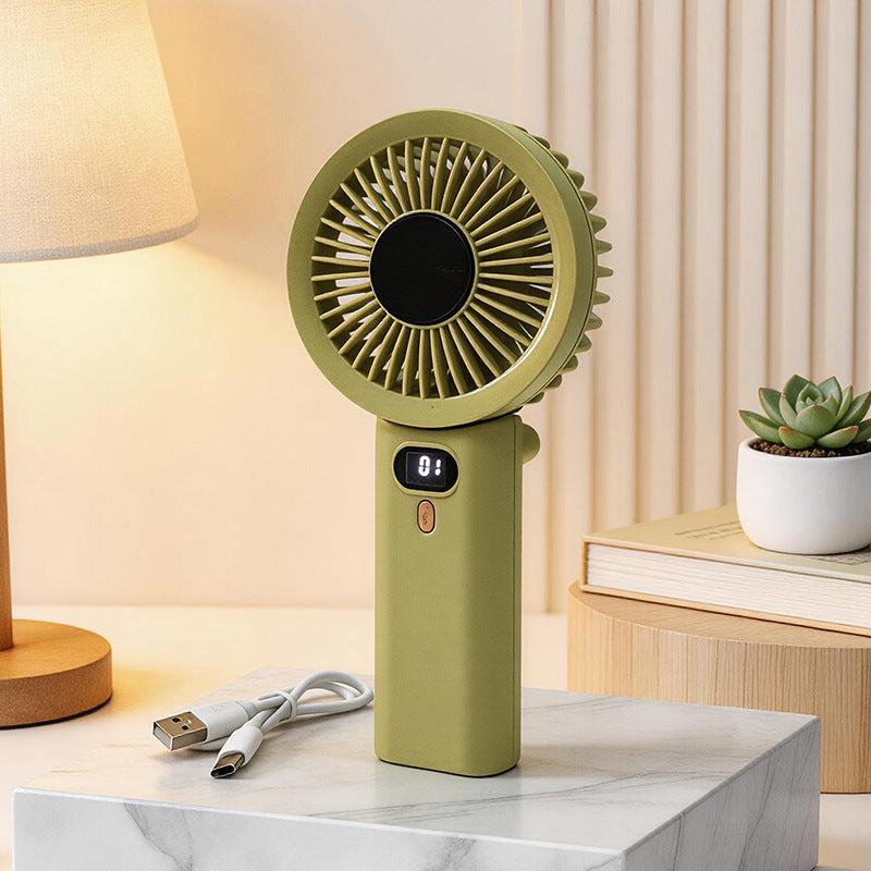 Damen Tragbarer USB Handventilator mit digitaler Geschwindigkeitsanzeige Karnz