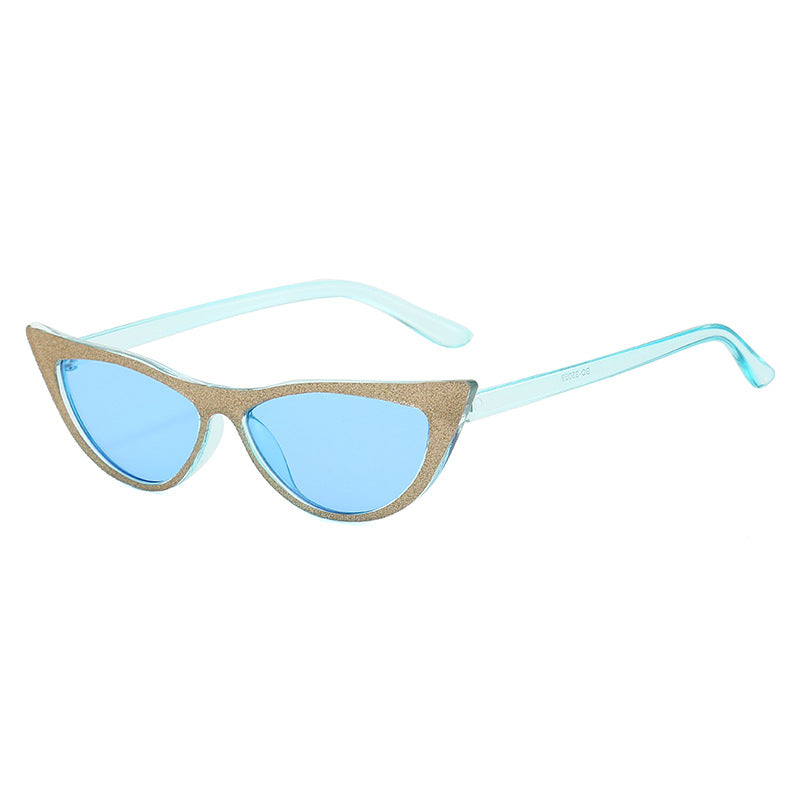 Damen Cat-Eye Sonnenbrille mit glitzerndem Rahmen Karnz