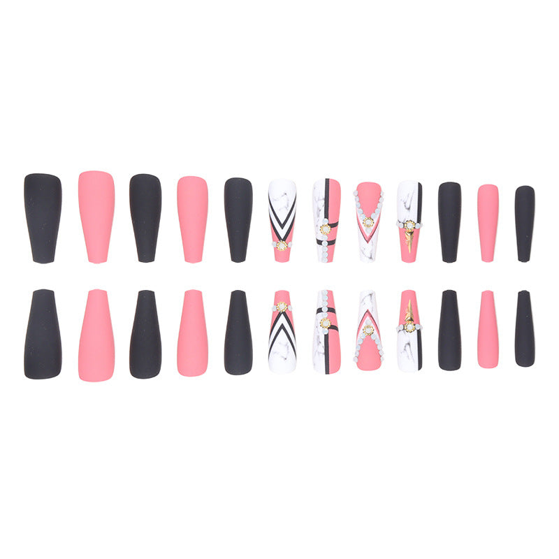 Glamouröse von Marmor inspirierte Stiletto-Nagelkunst Karnz
