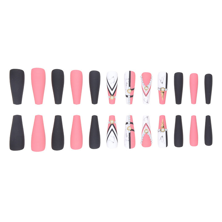 Glamouröse von Marmor inspirierte Stiletto-Nagelkunst Karnz