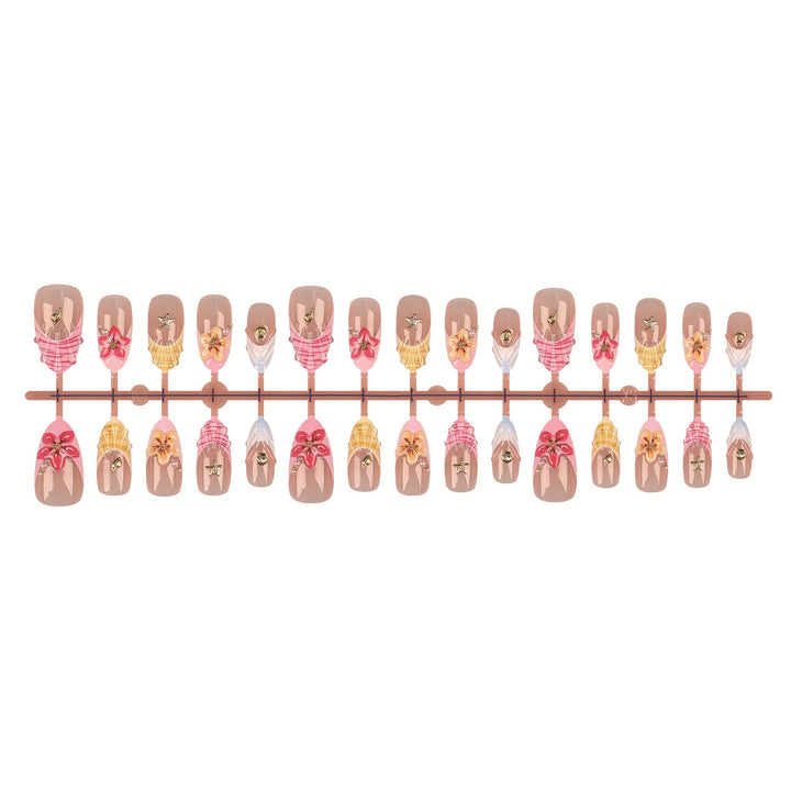 Künstlerisches Florales Press-On Nagelkunst Set