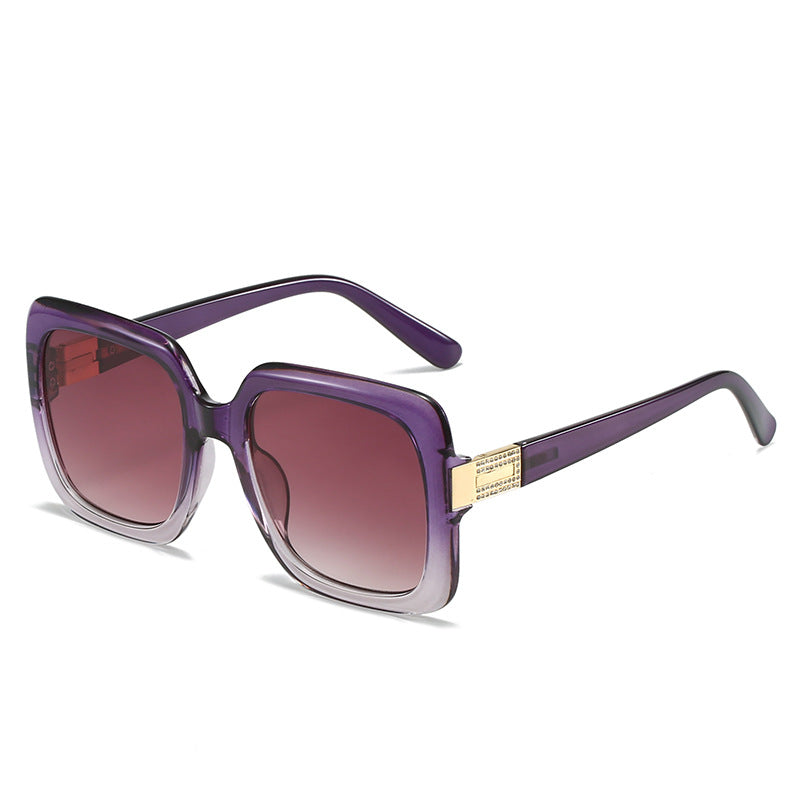 Damen elegante oversized Sonnenbrille mit luxuriösen Metallakzenten Karnz