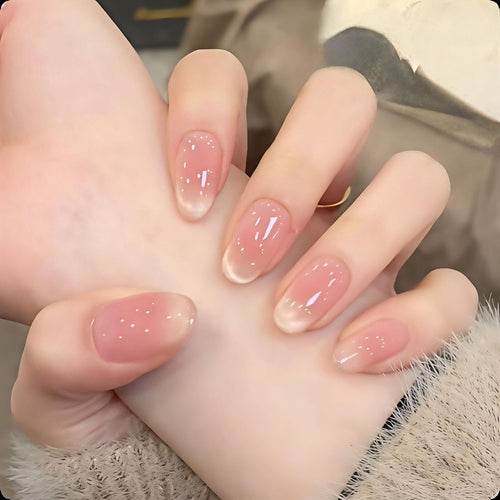 Natürlicher glänzender Press-On-Nagel-Set Karnz
