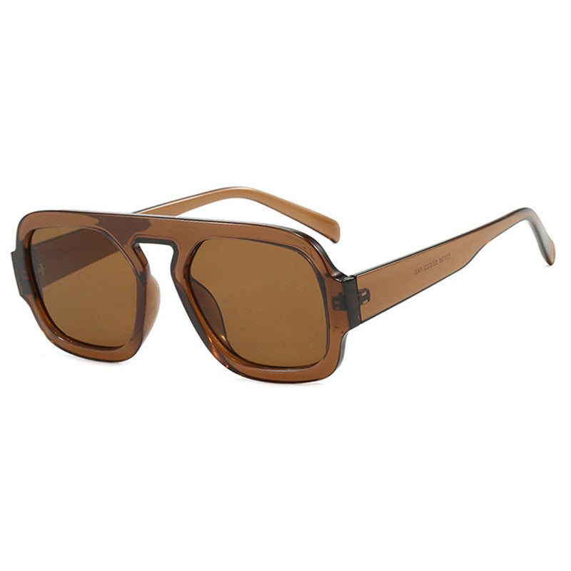 Damen stylische quadratische Sonnenbrille mit breitem Rahmen und UV-Schutz Karnz