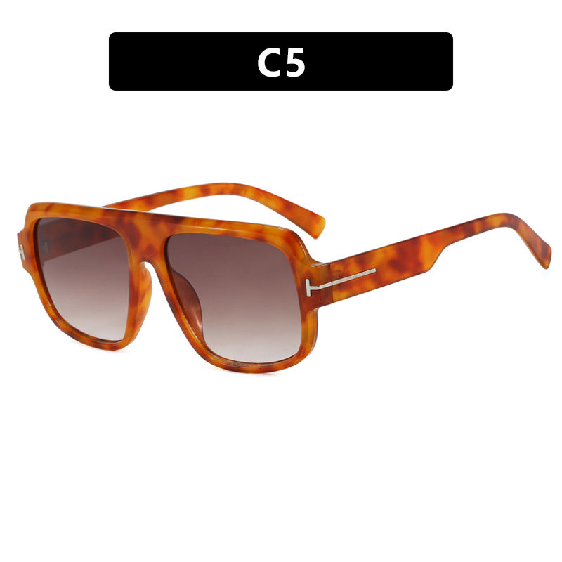 Damen modische quadratische Sonnenbrille mit trendigem Schildkrötenmuster Karnz