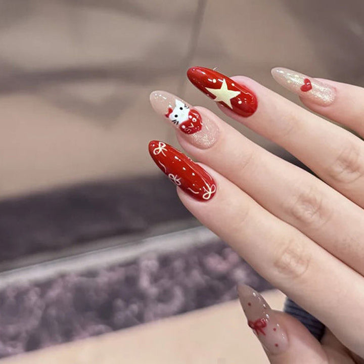 Glänzendes dekoratives Press-On-Nagelset Karnz