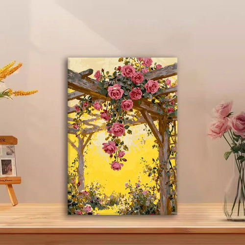 Blumengemustertes Leinwand-Wandkunst Karnz