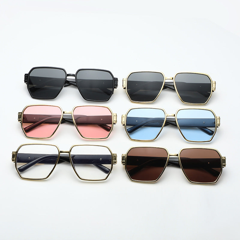 Damen moderne Oversized-Sonnenbrille mit asymmetrischem Rahmen Karnz