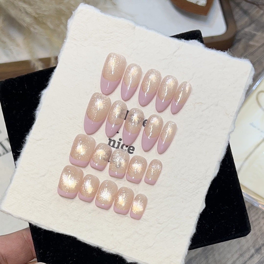 Traumhaft Glitzerndes Press-On Nagelset Karnz