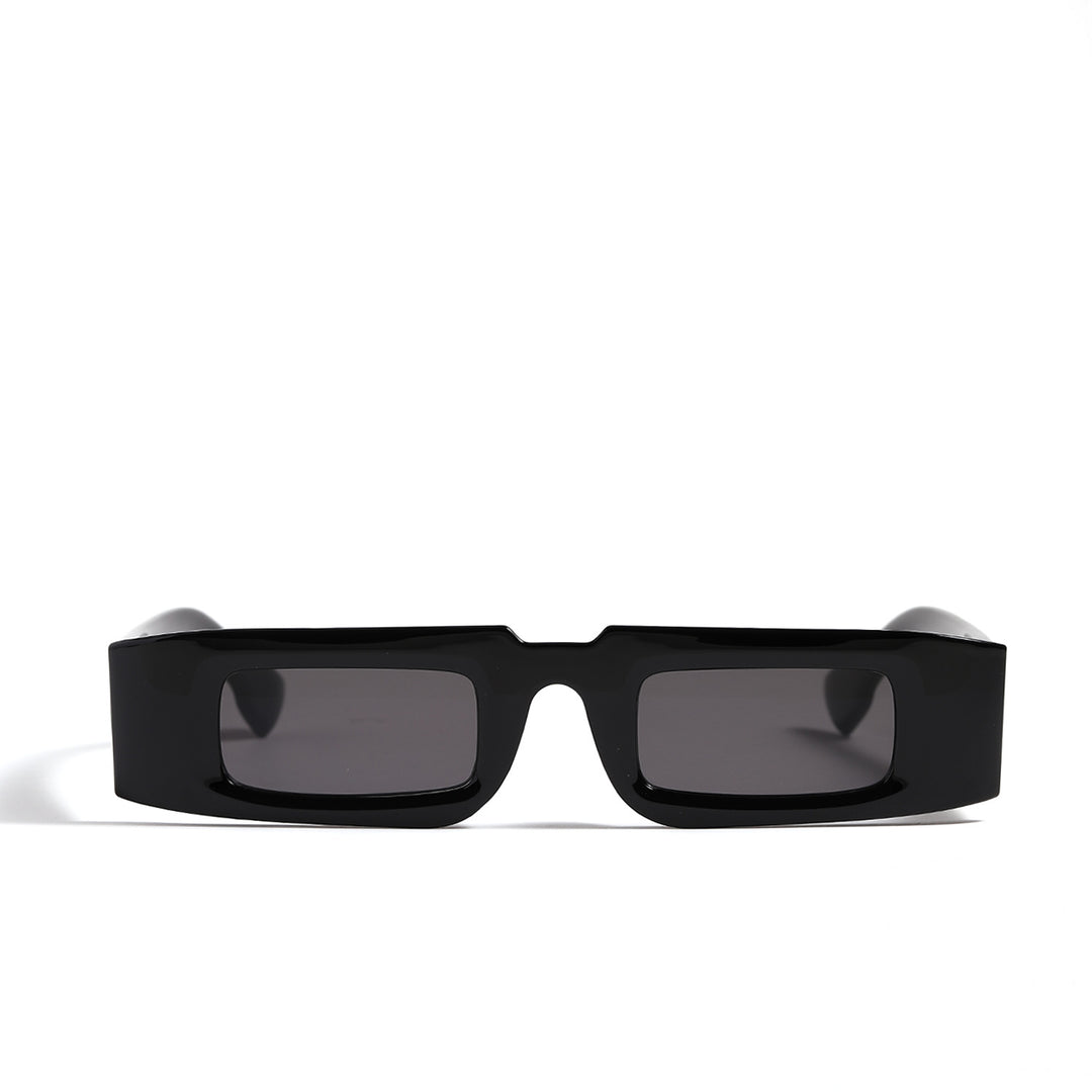 Damen modische geometrische Sonnenbrille mit transparentem Rahmen und polarisierenden Gläsern Karnz