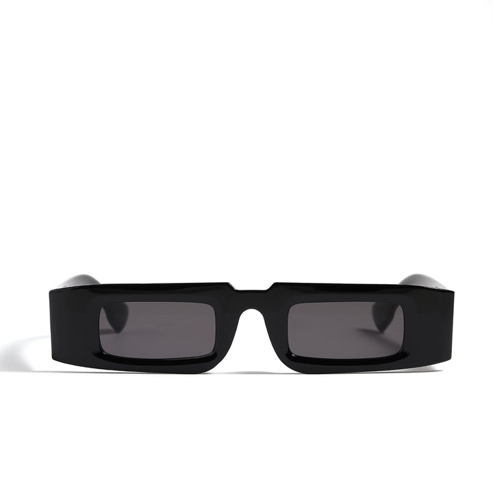 Damen modische geometrische Sonnenbrille mit transparentem Rahmen und polarisierenden Gläsern Karnz