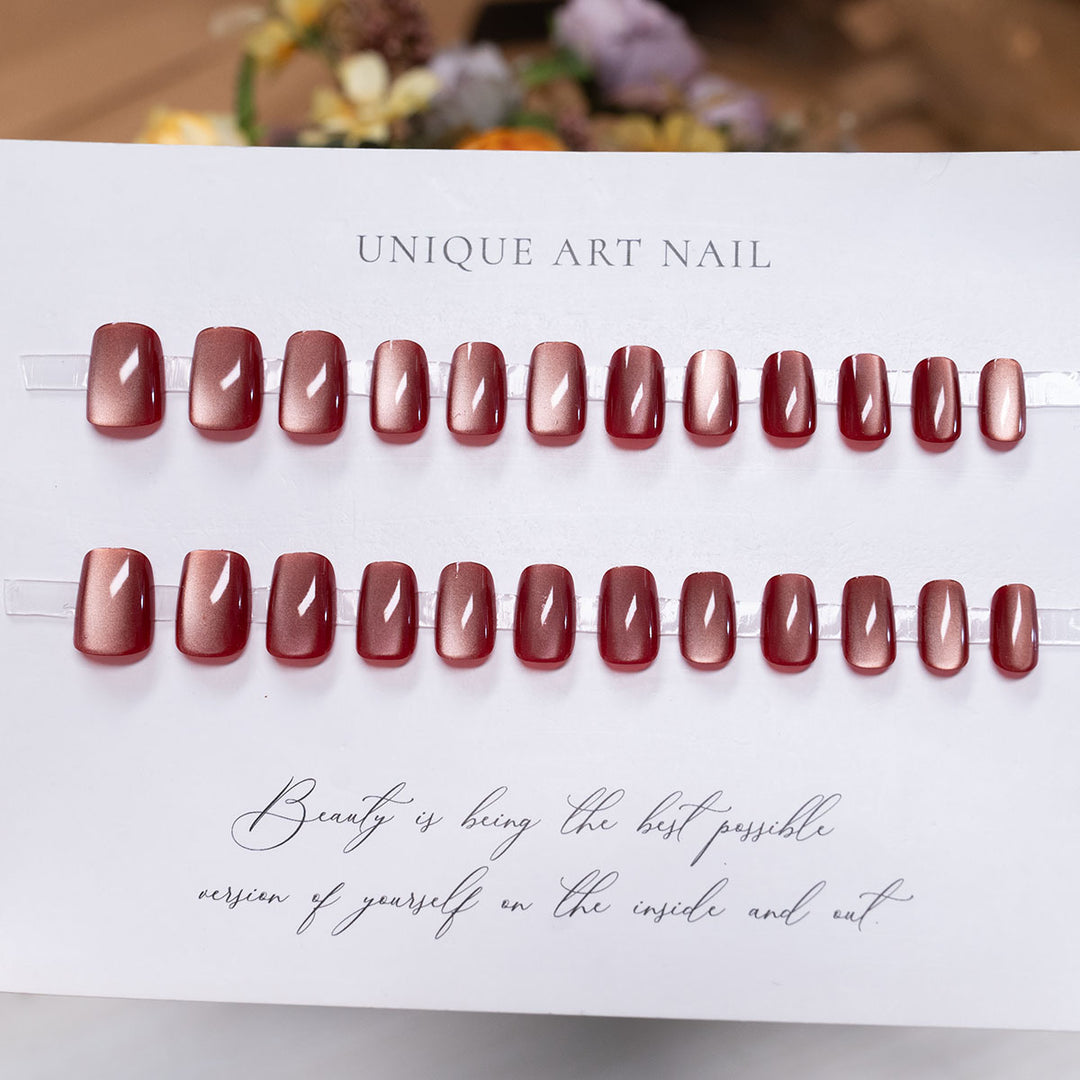 Premium Press-On-Nagelset mit glänzendem Finish