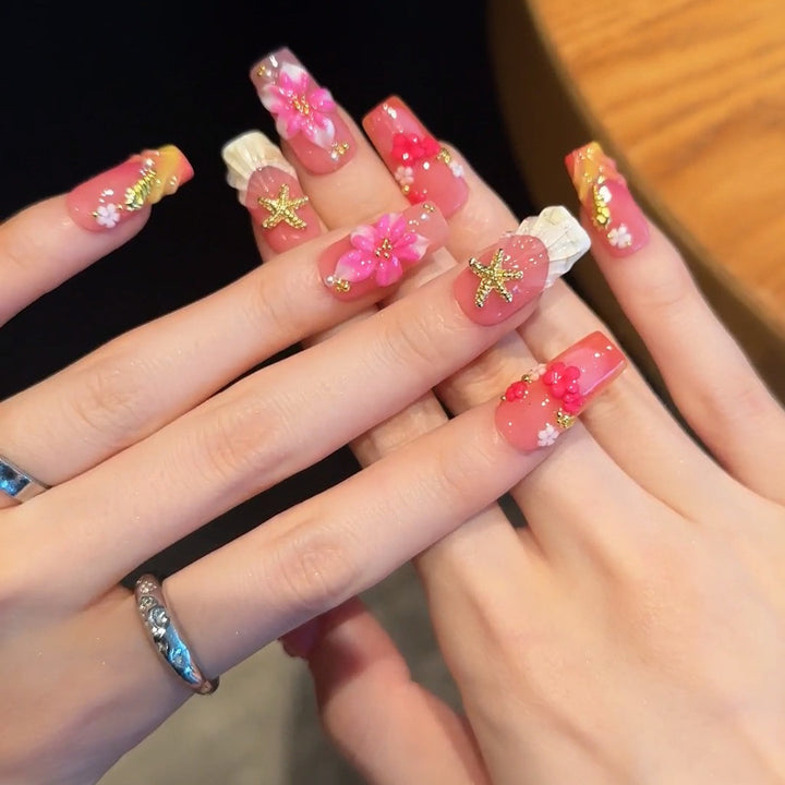 Dekoratives 3D Blumen-Nagelkunst-Set