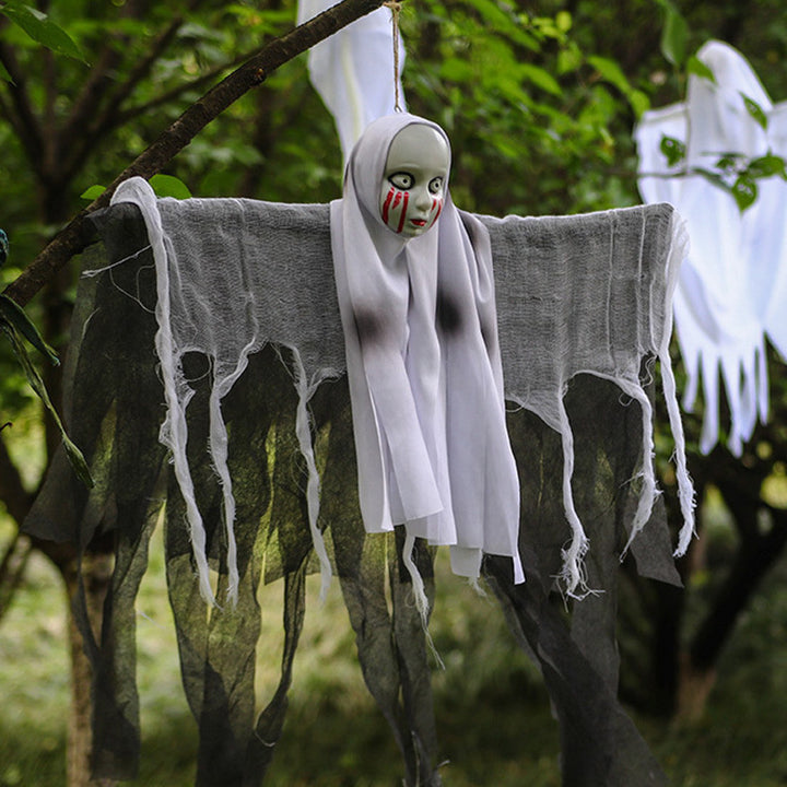 Gruselige Halloween Dekofigur mit beweglichem Skelett