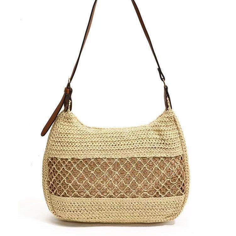 Damen Handtasche aus handgefertigtem Naturmaterial mit modischem Netzdesign Karnz