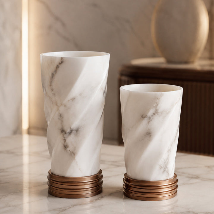 Elegante Marmor Kerzenhalter