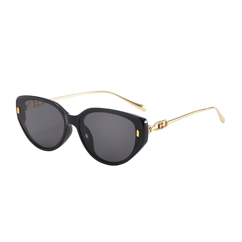 Damen Designer-Sonnenbrille mit filigranem Metallrahmen und außergewöhnlichem Cat-Eye-Design Karnz