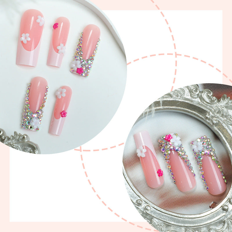 Dekoratives Press-On-Nagelkunst-Set mit floralen und Schmuckakzenten Karnz 1788496044