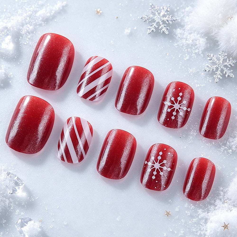 Festliches winterliches Press-On-Nagelset Karnz