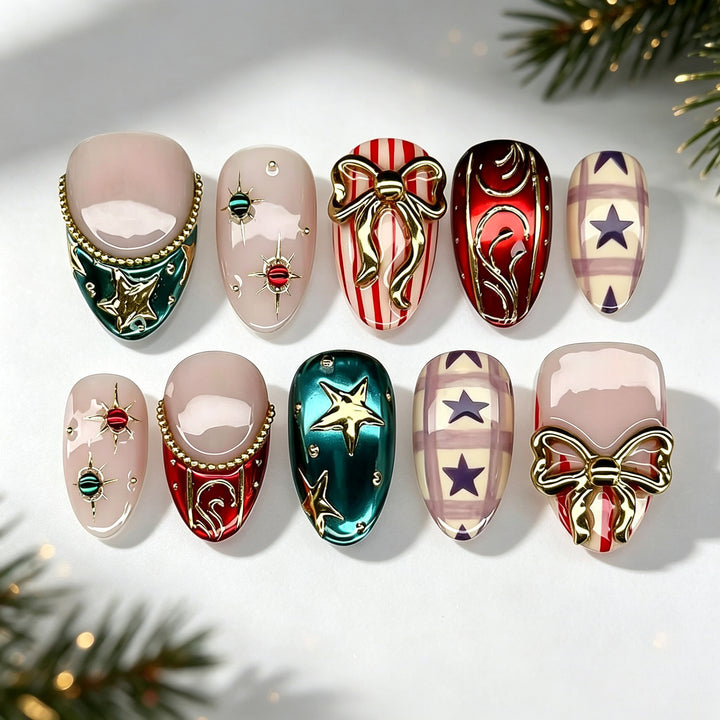 Kreatives Themen-Press-On-Nagelset