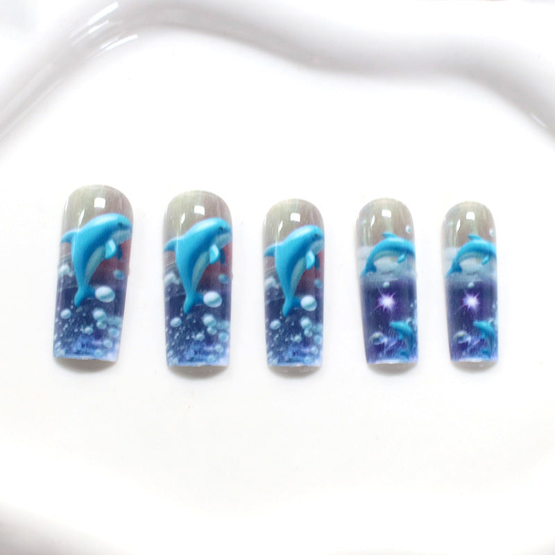 Künstlerische 3D Delfin Acryl Nagelverzierungen Karnz