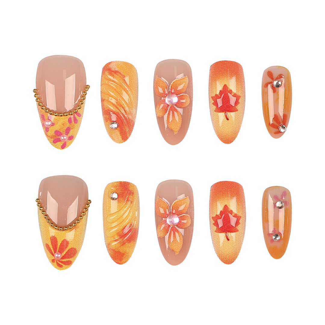 Blumeninspiriertes Press-On Nagelkunstset