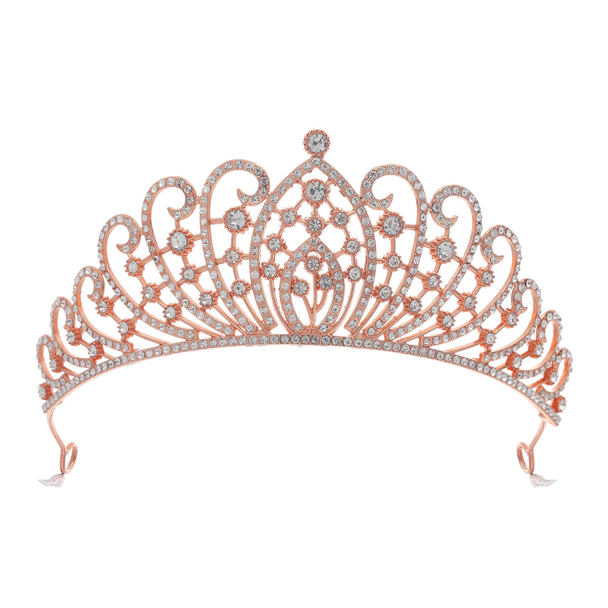 Damen Elegante Strass-Tiara mit floralen Details Karnz