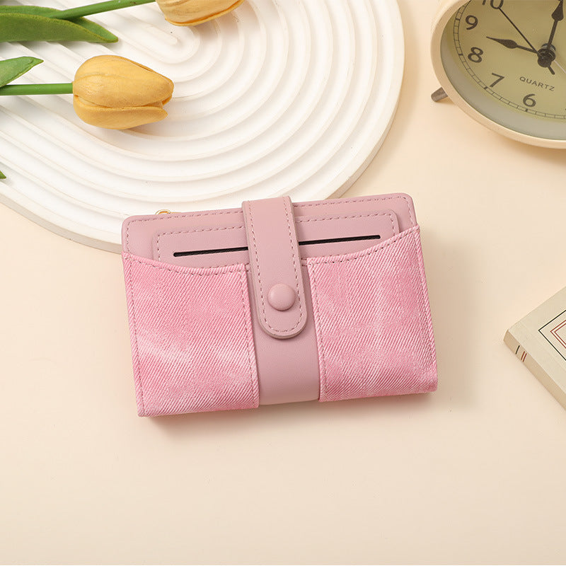 Texturiertes Multi-Topf-Snap-Verschluss-Wallet Karnz