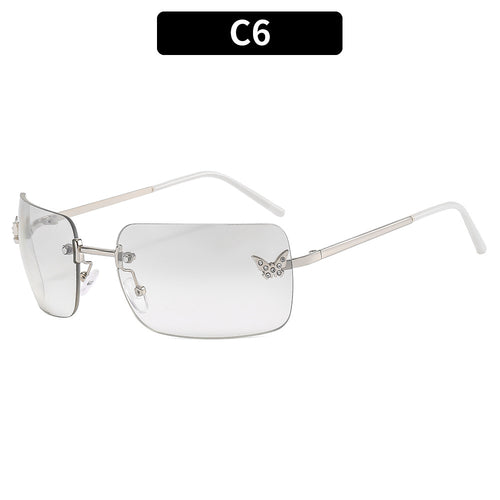 Schmetterlings-Akzent Übergroße Schild-Sonnenbrille