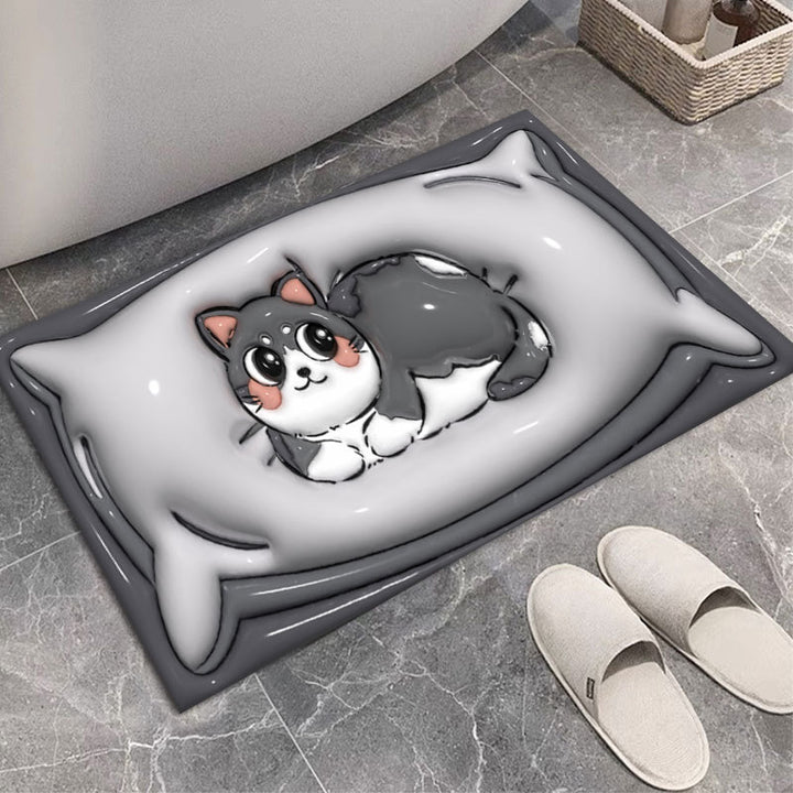 Plüsch Cartoon Katze Kissen Badezimmermatte