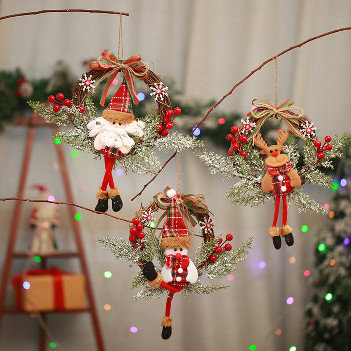 Weihnachtskranz Dekoration mit Schneemann-Design Karnz