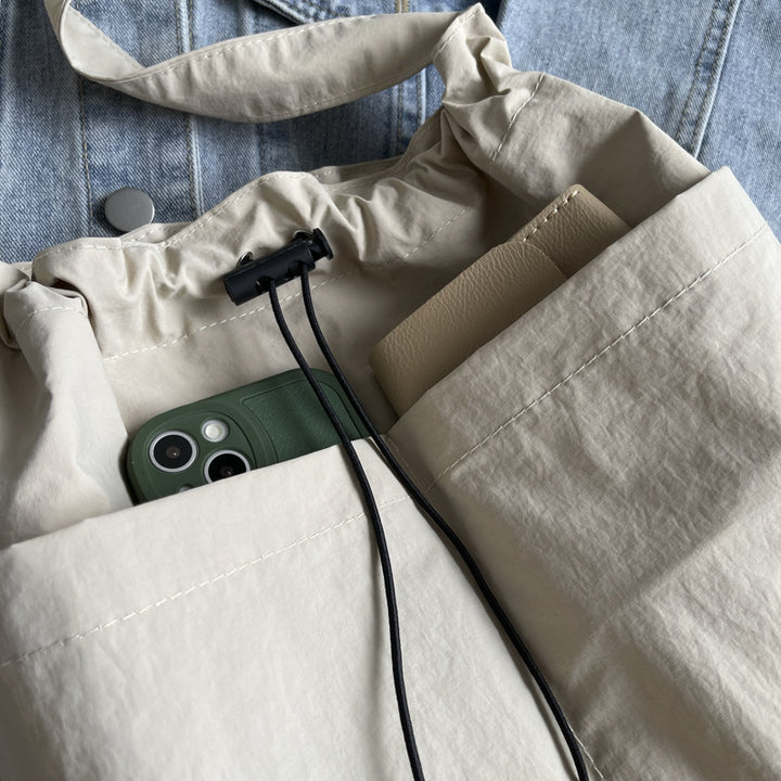 Trendige Drawstring Schultertasche Karnz