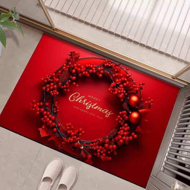 Festliche weihnachtlich gestaltete Fußmatte