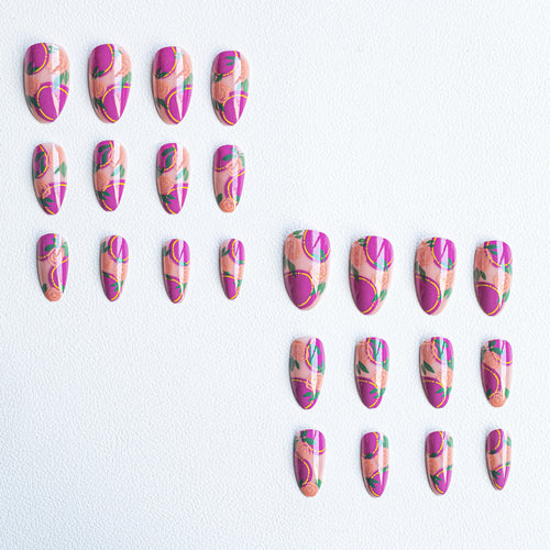 Floral Rose Acryl-Nagelkunst