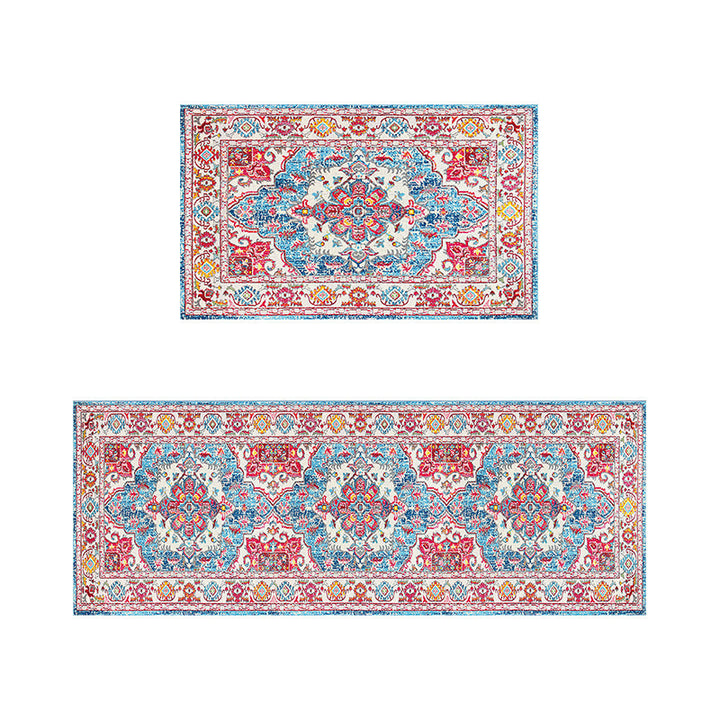 Vintage Floral Print Teppichset Karnz