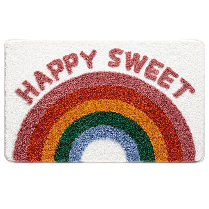 Fröhliche Regenbogen-Badmatte