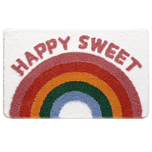 Fröhliche Regenbogen-Badmatte