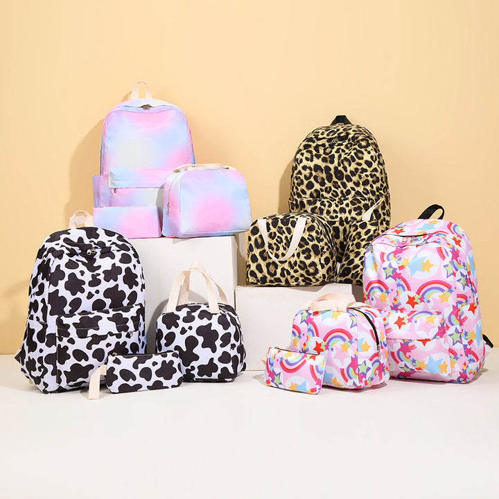 Stylische Kuhflecken-Rucksack- und Zubehörset Karnz