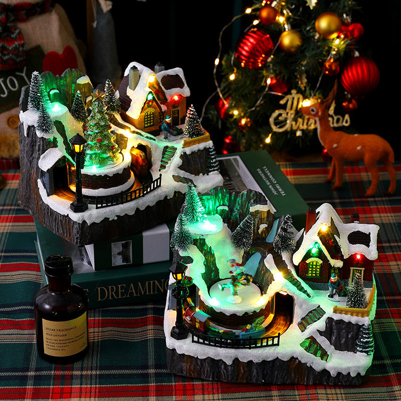 Weihnachtsdorf mit Lichtern Karnz