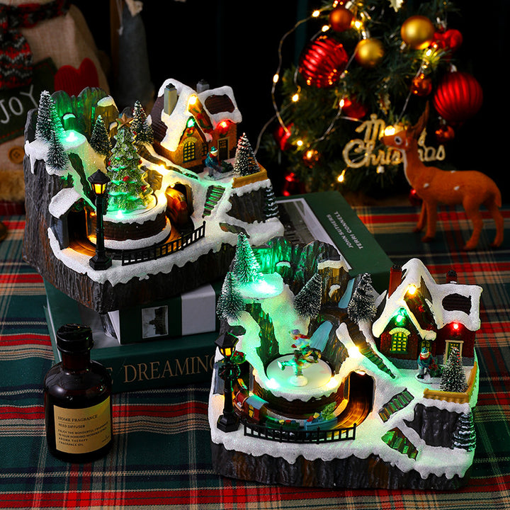 Weihnachtsdorf mit Lichtern Karnz